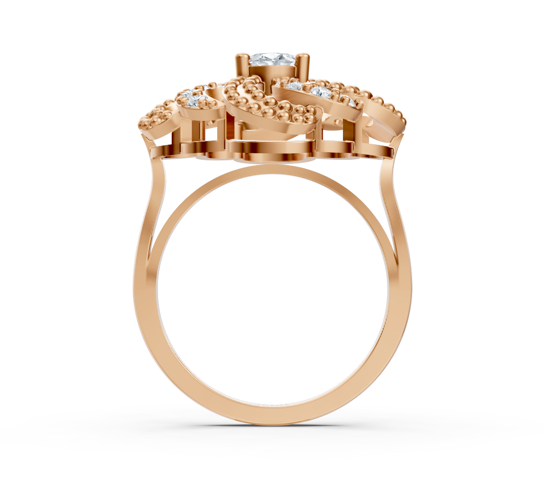 Artistic rose gold ring with oval center stone – 0.54 carats – high-quality Jewelry by Rosy Lab Diamonds