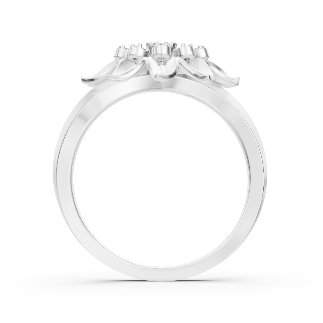 Bague élégante en or blanc avec diamants de laboratoire