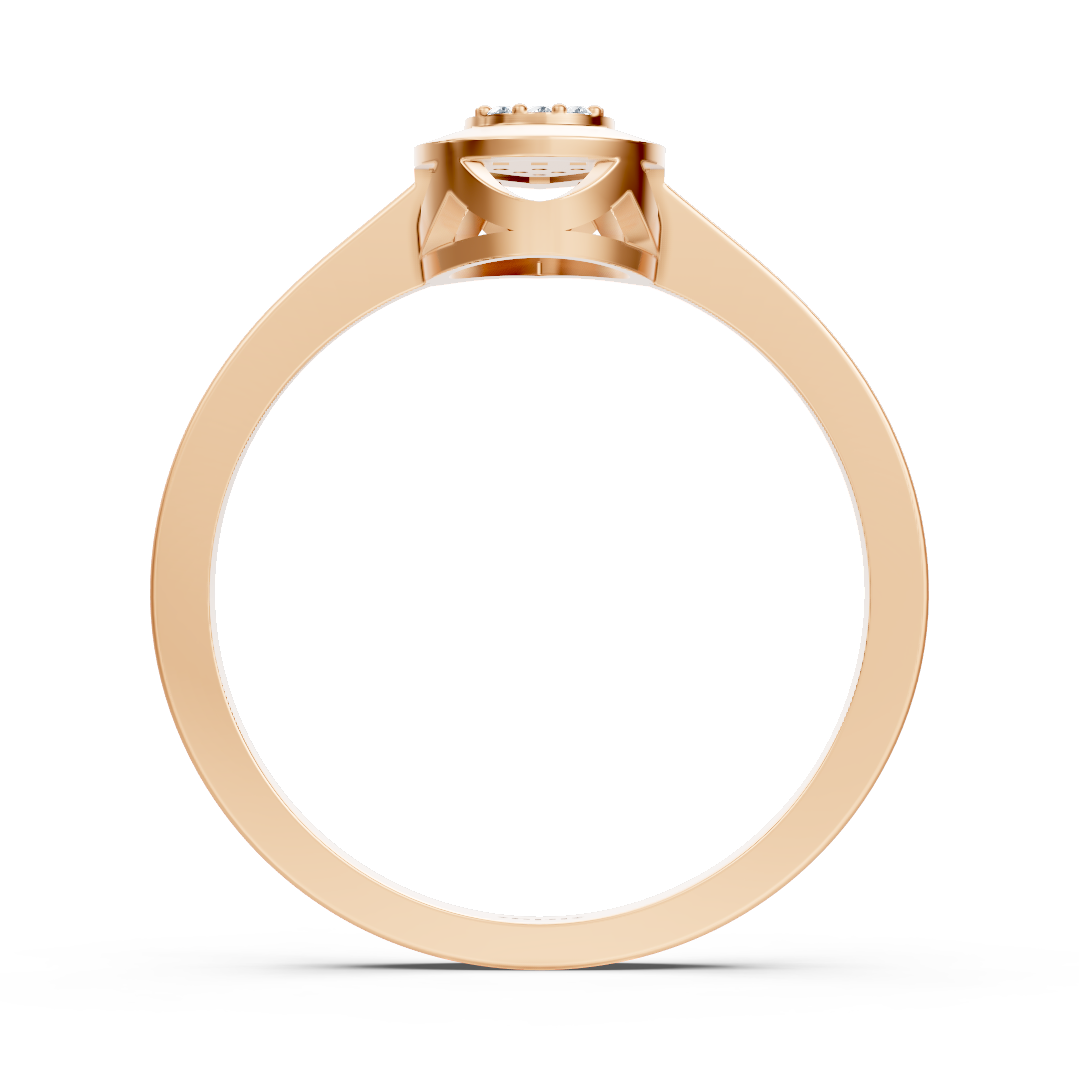 Bague délicate ornée de diamants de laboratoire en Or Rose - 77R0259 - Bijoux haut de gamme de Rosy Lab Diamonds
