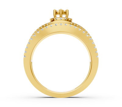 Verlobungsring mit funkelnder Diamantverzierung in 14K Gelbgold