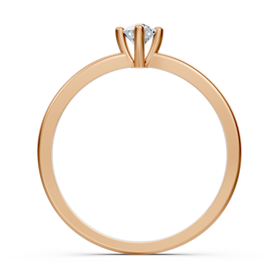Classic solitaire ring with lab diamond in rose gold – 77R0257