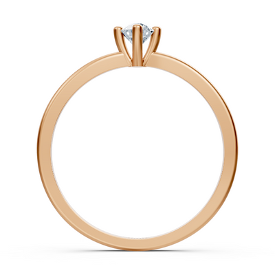 Classic solitaire ring with lab diamond in rose gold – 77R0257