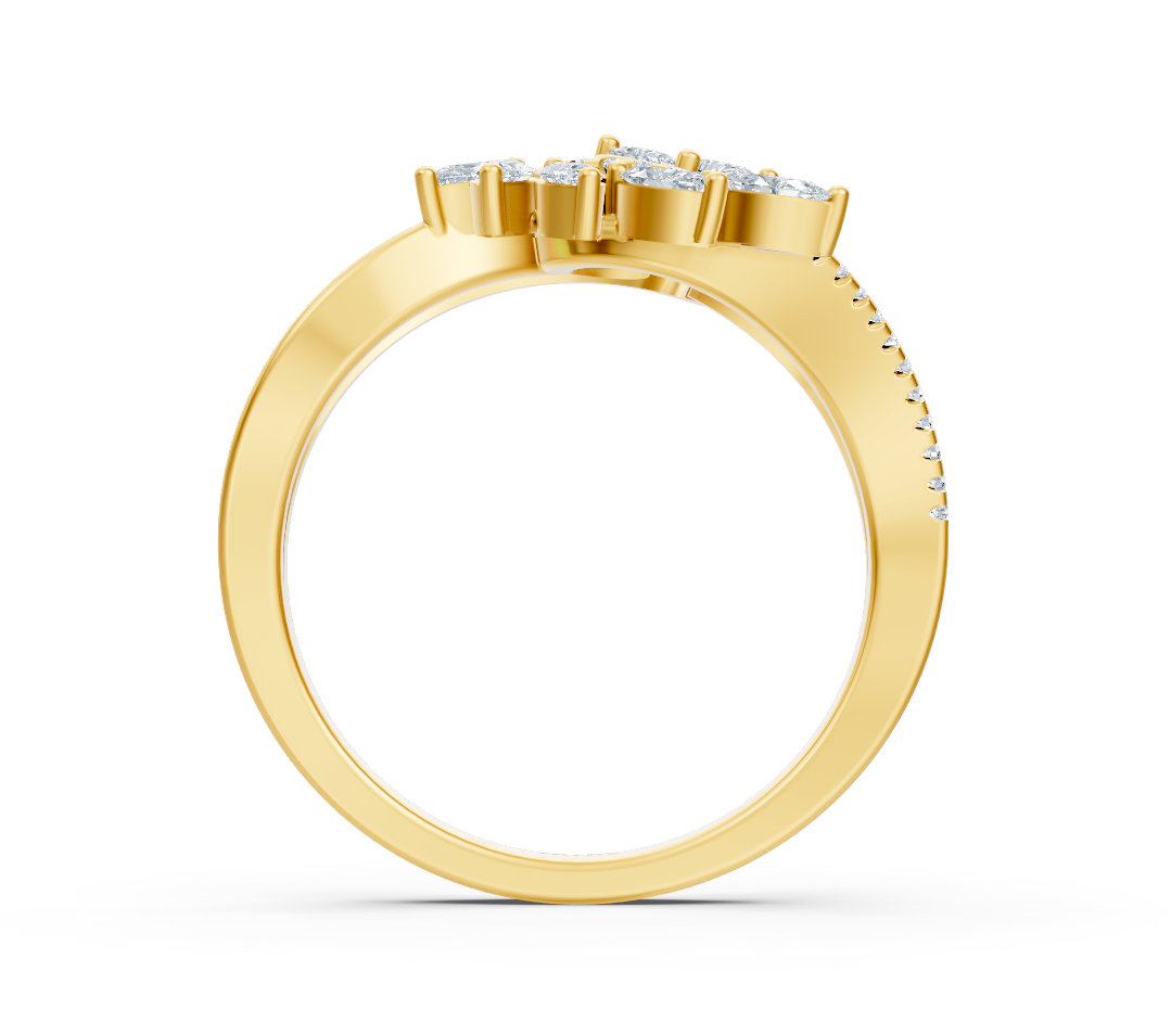 Ring mit Diamant & Labordiamanten in 14K Gelbgold | Rosy – hochwertiger Schmuck von Rosy Lab Diamonds