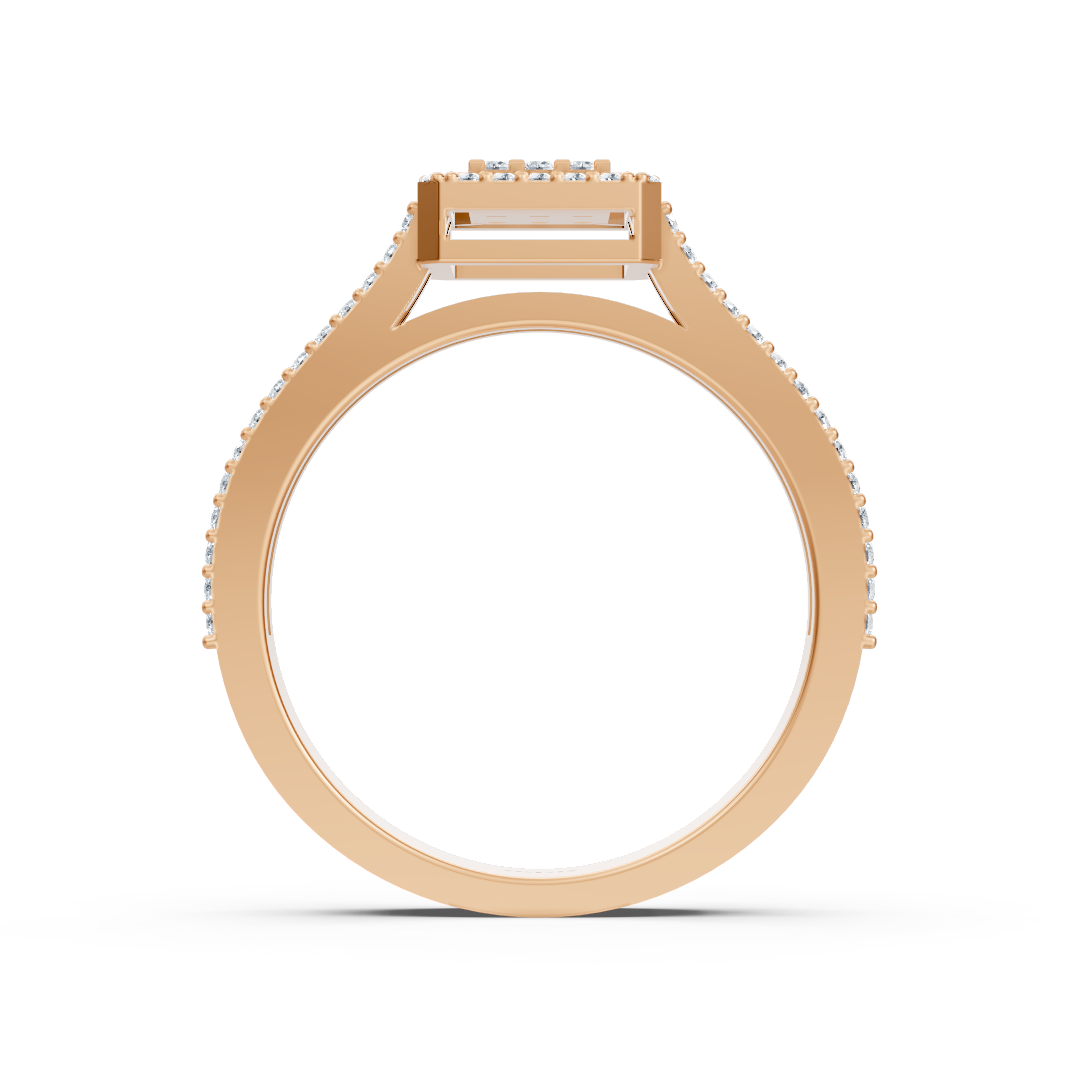 Rose Altın Laboratuvar Pırlantalı Kokteyl Yüzüğü - 77R0254 - Rosy Lab Diamonds’tan yüksek kaliteli Mücevher