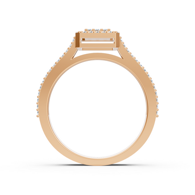 Cocktail ring with lab diamonds in rose gold – 77R0254