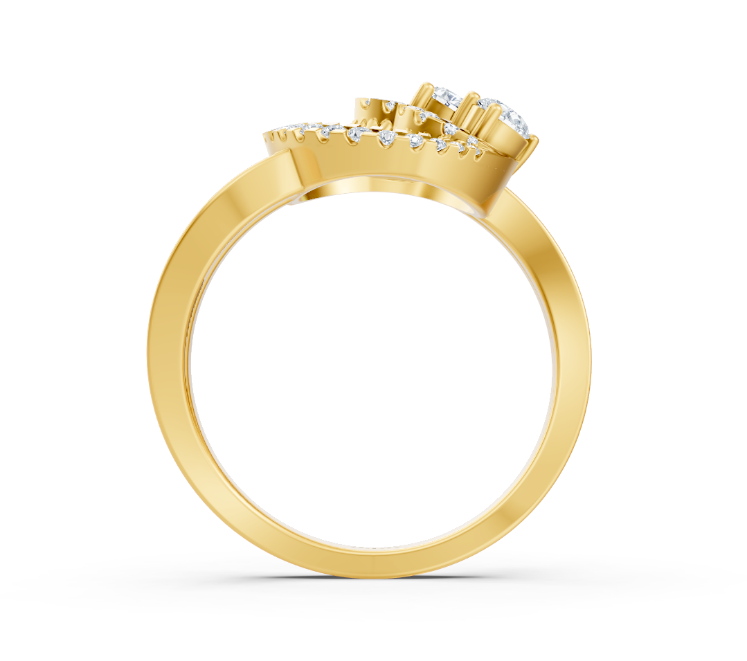 Eye-catching Yellow Gold ring with an oval design and lab-grown diamonds – high-quality Jewelry from Rosy Lab Diamonds