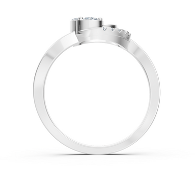Weißgold-Cluster-Ring mit Marquise-, Princess- und Runddiamanten