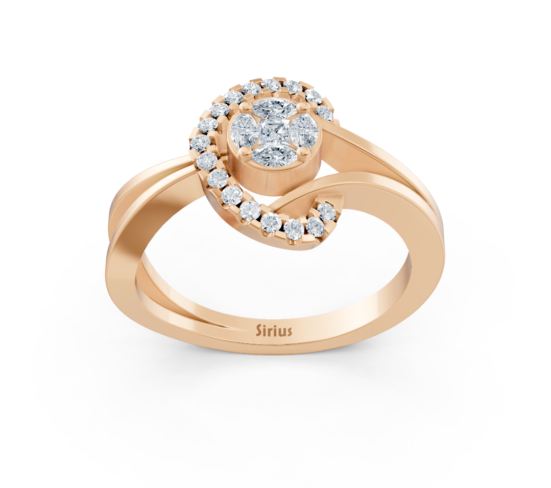 Laboratuvar üretimi pırlantalı Rose gold Nişan Yüzüğü - Rosy Lab Diamonds’tan yüksek kaliteli Mücevher