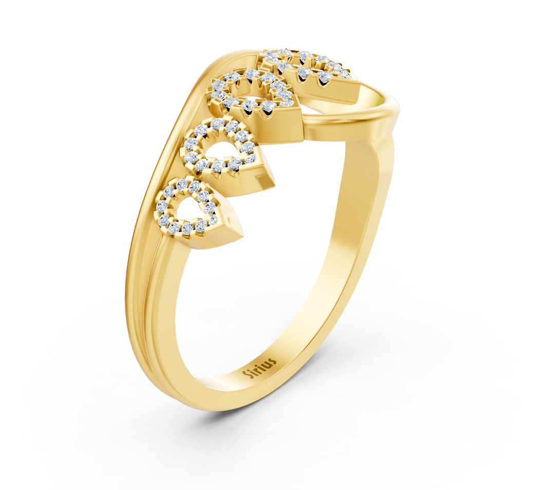 Bague en or jaune en forme de larme avec des diamants de laboratoire – Bijoux haut de gamme de Rosy Lab Diamonds