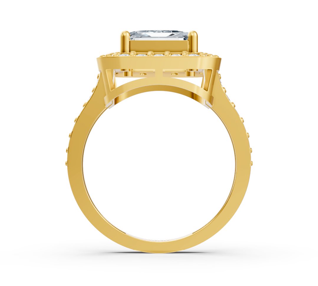 خاتم رائع من ذهب أصفر بقطعة ألماس بقصّة الزمرد - 2,41 قيراط - مجوهرات فاخرة من Rosy Lab Diamonds