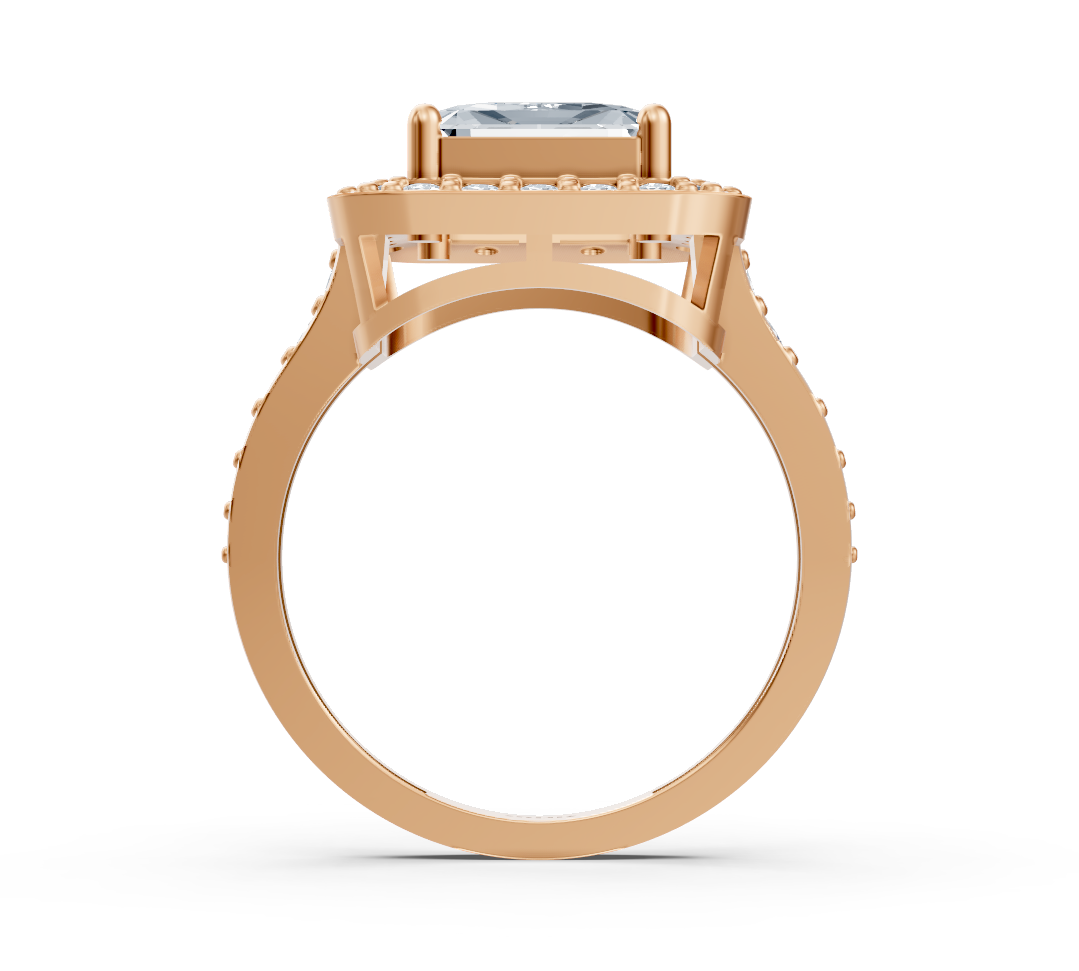 Magnificent rose gold ring with emerald-cut diamond – 2.41 carats