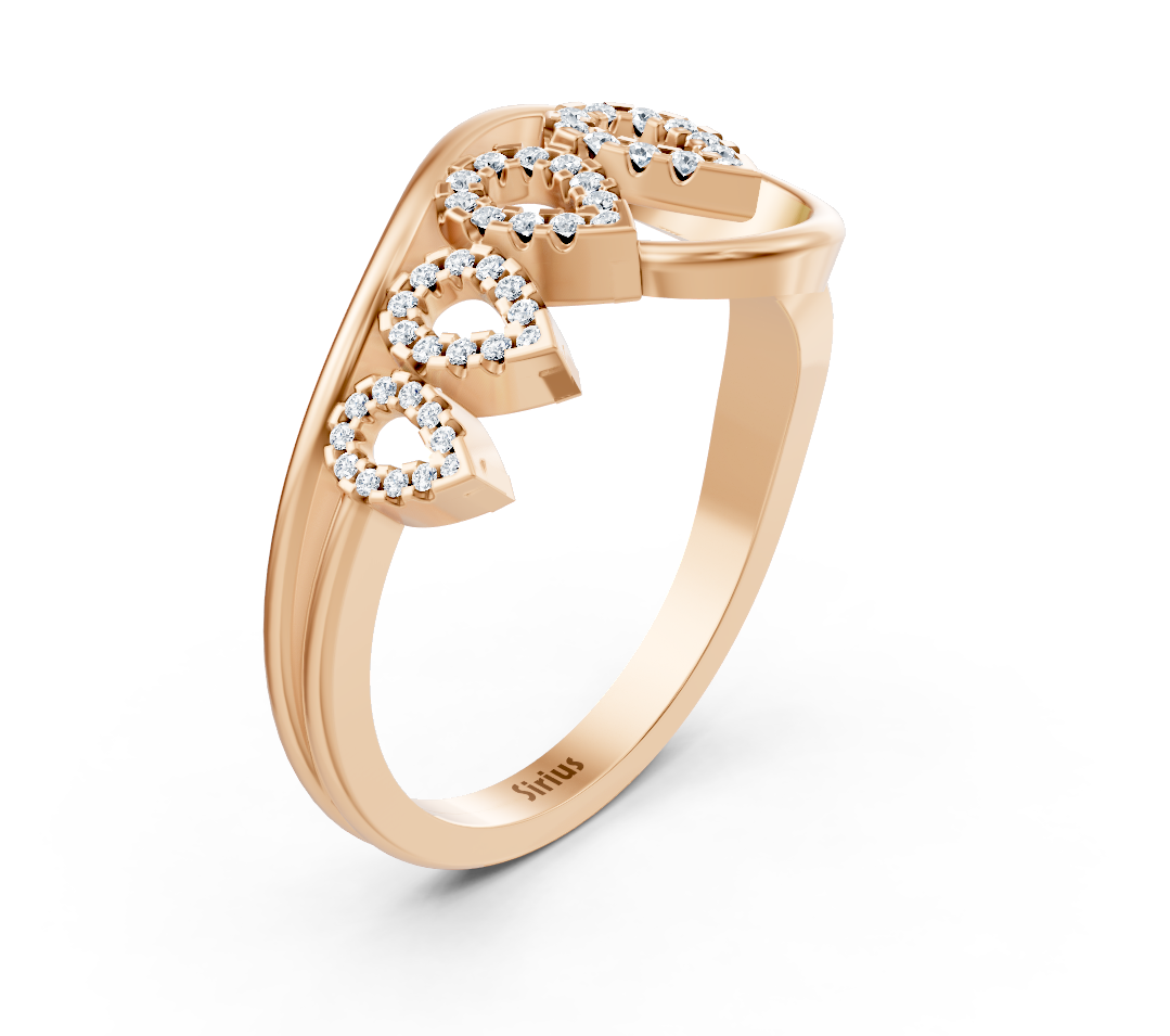 Bague en or rose en forme de larme avec diamants cultivés en laboratoire – bijoux haut de gamme de Rosy Lab Diamonds