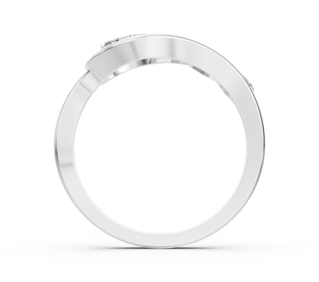 Weißgoldener Tränenform-Ring mit laborgezüchteten Diamanten