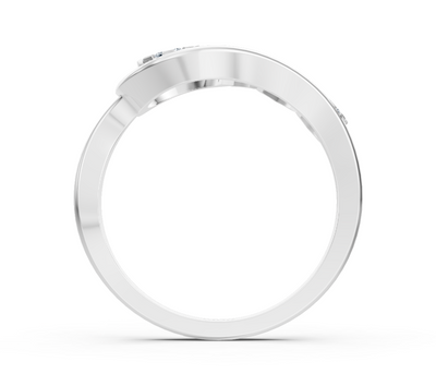 Weißgoldener Tränenform-Ring mit laborgezüchteten Diamanten