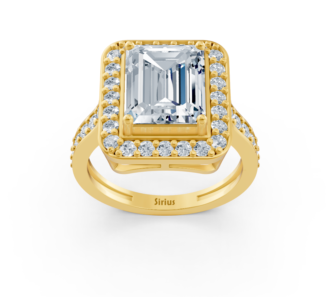 خاتم رائع من ذهب أصفر بقطعة ألماس بقصّة الزمرد - 2,41 قيراط - مجوهرات فاخرة من Rosy Lab Diamonds