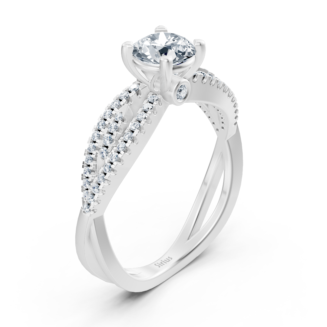 Yuvarlak taşlı zarif Beyaz Altın pırlanta yüzük - 0,93 ct - Rosy Lab Diamonds'tan yüksek kaliteli Mücevher