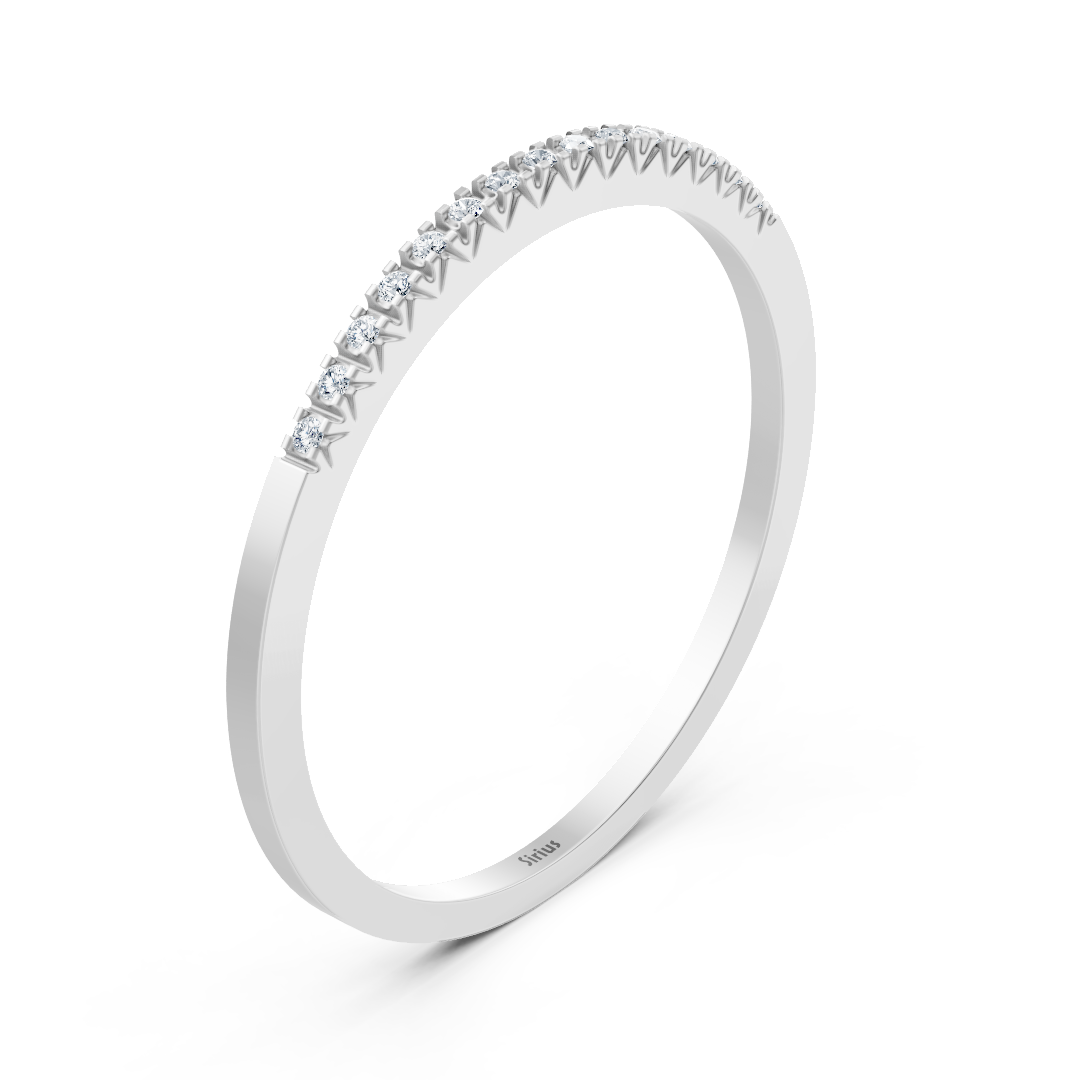 Bague éternité élégante en or blanc avec diamants ronds – 0,20 ct