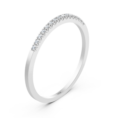Bague éternité élégante en or blanc avec diamants ronds – 0,20 ct