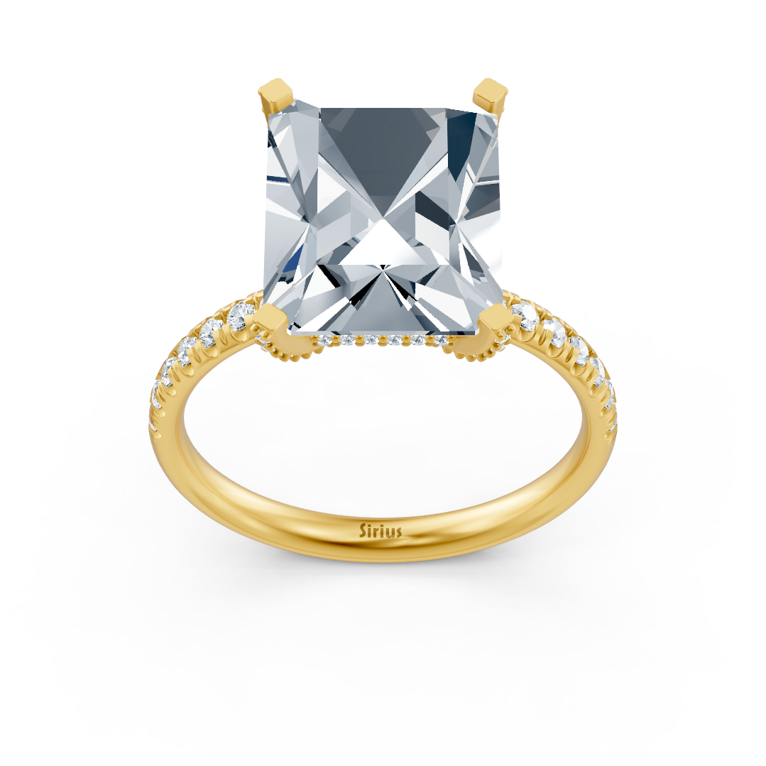Strahlender Radiance Ring mit Labordiamant in Gelbgold – 77R0261