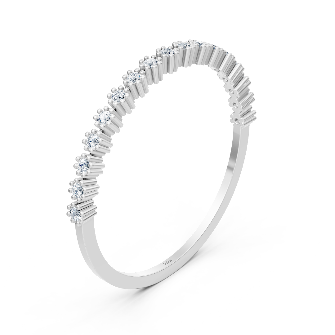 Yuvarlak pırlantalı zarif Beyaz Altın yüzük - 0,07 ct - Rosy Lab Diamonds’tan yüksek kaliteli Mücevher