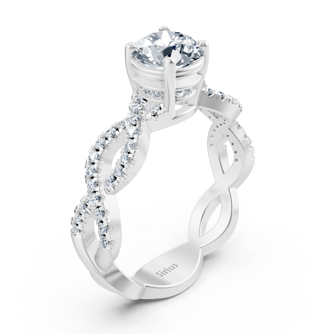 Bague de fiançailles en Or Blanc avec Diamant « Rebe Ranke » – Bijoux haut de gamme de Rosy Lab Diamonds