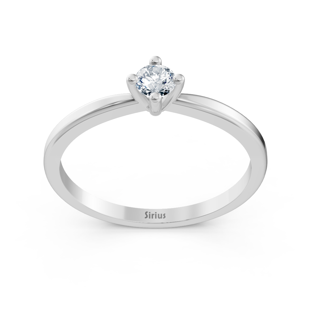 Bague solitaire classique avec Diamant de laboratoire en Or Blanc - 77R0257 - Bijoux haut de gamme de Rosy Lab Diamonds