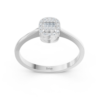 Bague fine avec diamants de laboratoire en or blanc – 77R0258