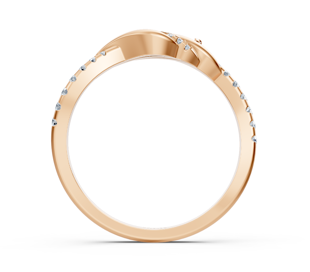Bague en diamant en or rose avec motif de nœud – des Bijoux haut de gamme de Rosy Lab Diamonds