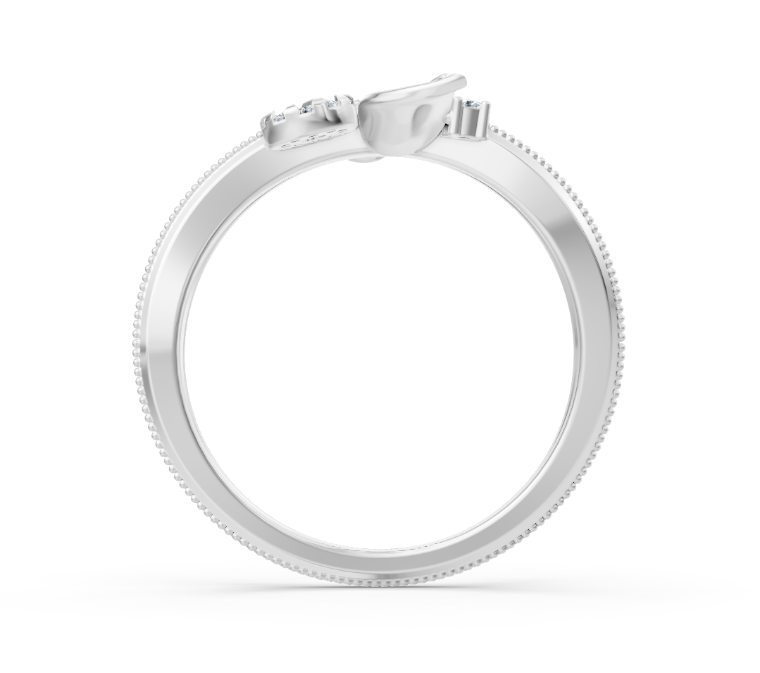 Élégante bague en or blanc aux accents floraux et diamants de laboratoire – Bijoux haut de gamme de Rosy Lab Diamonds