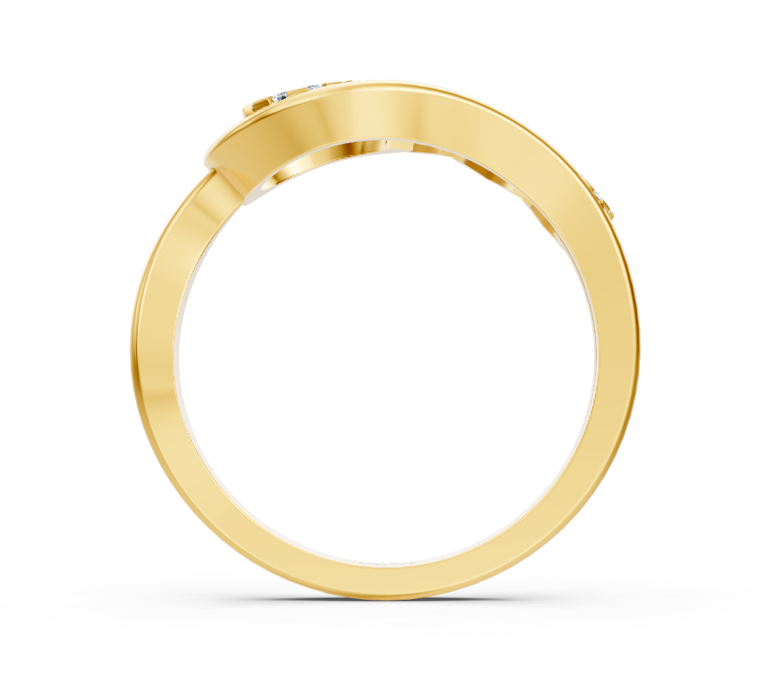 Bague en or jaune en forme de larme avec des diamants de laboratoire – Bijoux haut de gamme de Rosy Lab Diamonds