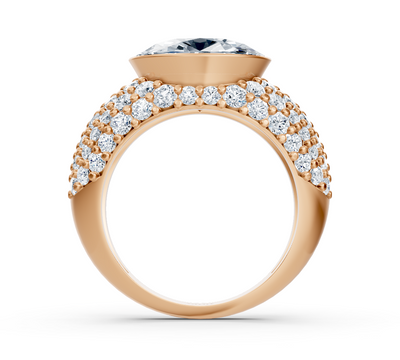 Extravagant rose gold ring with oval and round lab-grown diamond – 2.24 ct