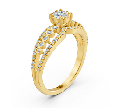Verlobungsring aus Gelbgold mit Diamanten