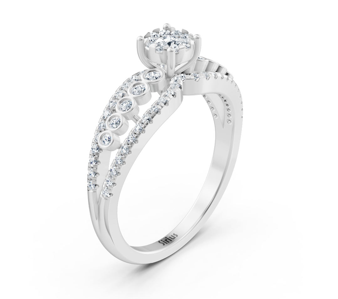 Verlobungsring aus Weißgold mit Diamanten