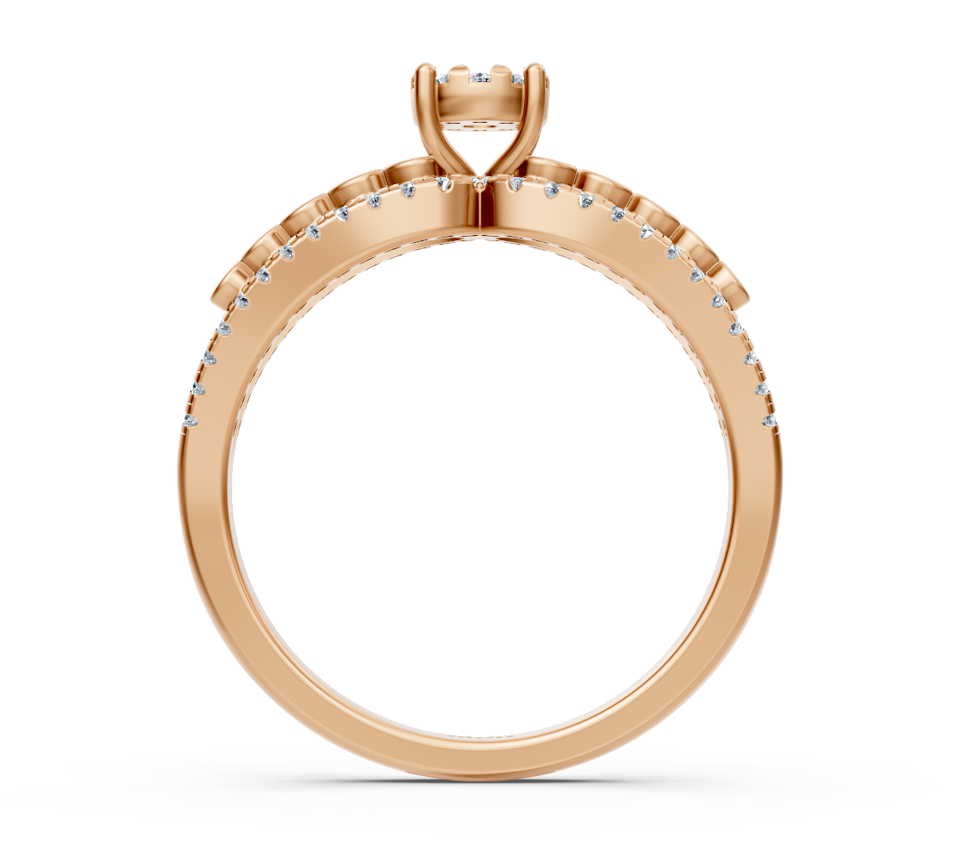 Verlobungsring aus Roségold mit Diamanten