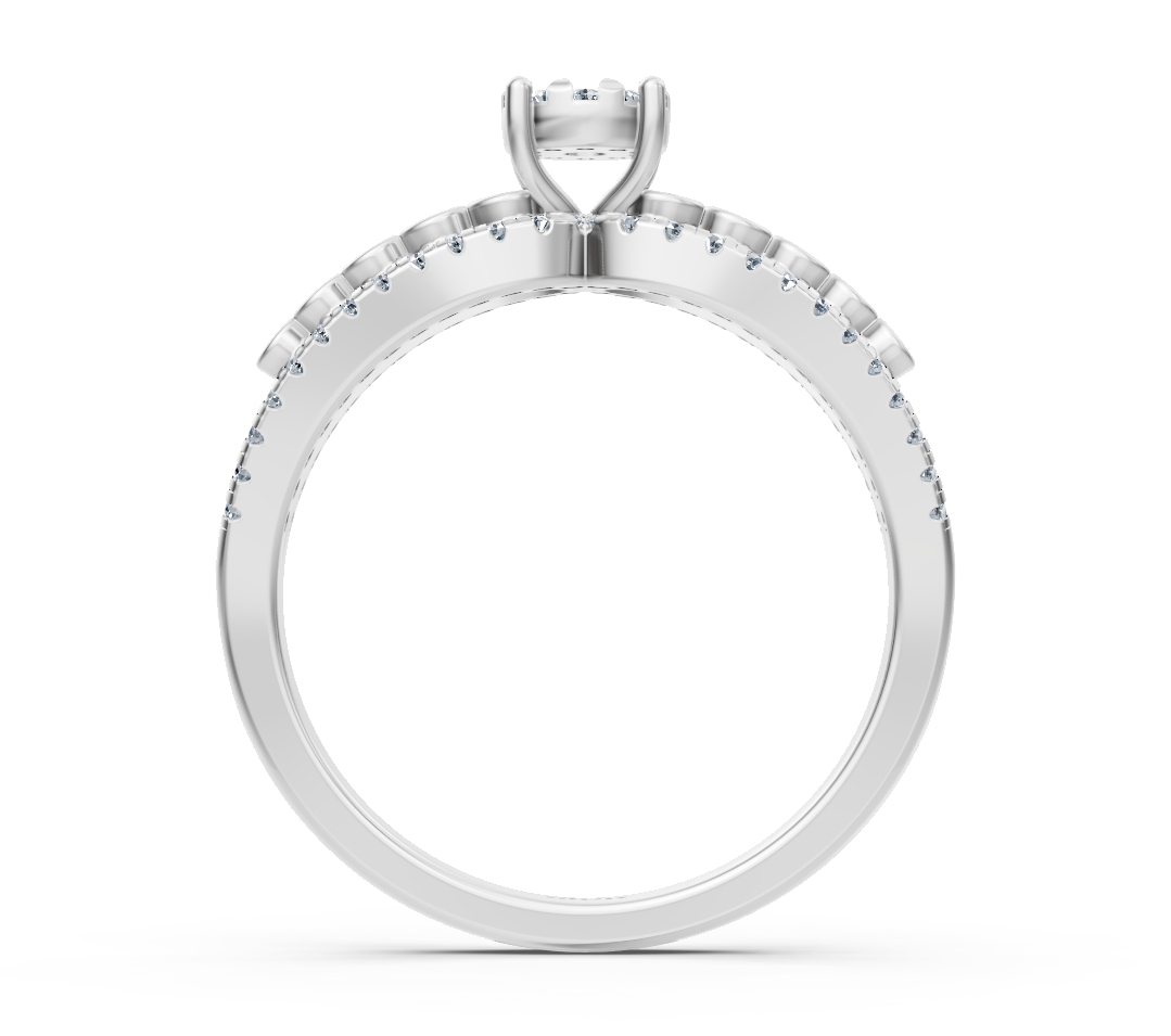 Verlobungsring aus Weißgold mit Diamanten