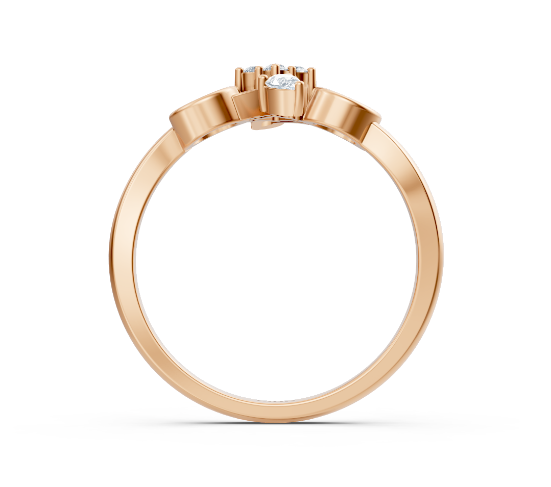 Ring mit Diamant & Labordiamanten in 14K Roségold | Rosy – hochwertiger Schmuck von Rosy Lab Diamonds