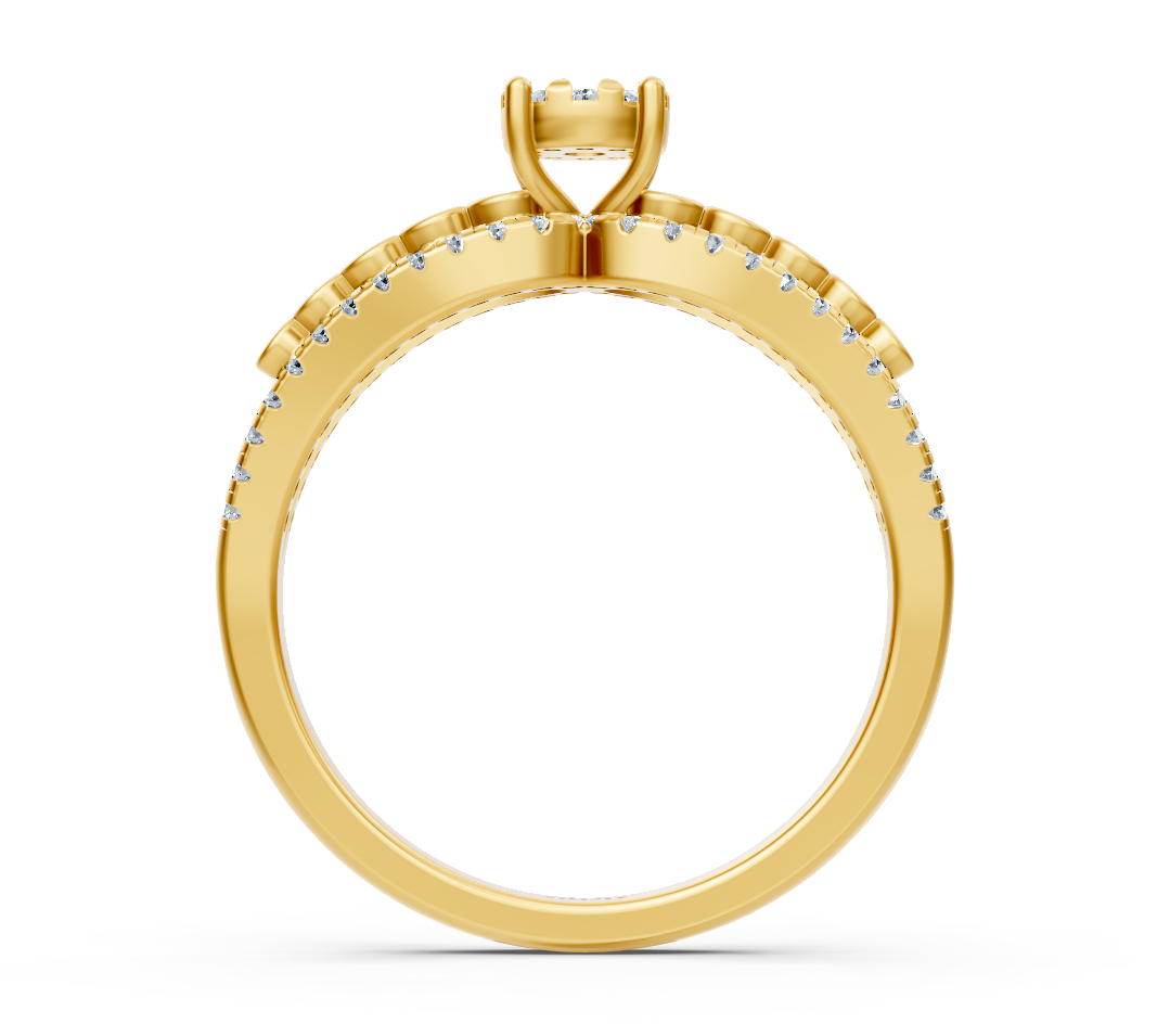 Verlobungsring aus Gelbgold mit Diamanten