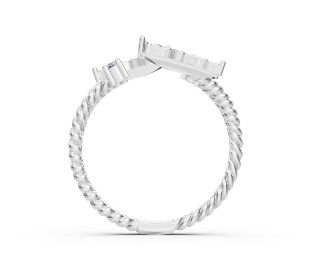 Bague Flügelpoesie en or blanc avec diamants de laboratoire étincelants