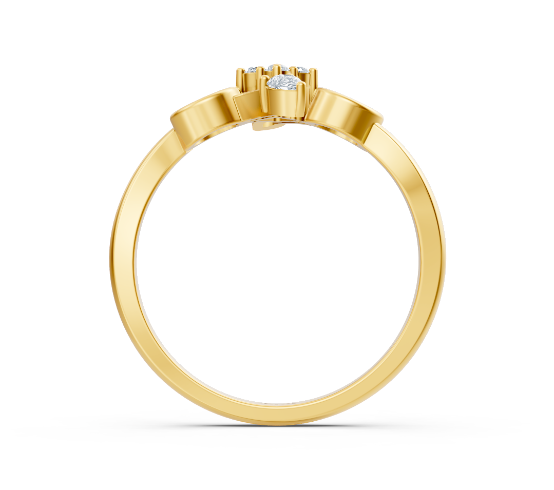 Yellow gold initial ring “O” with lab-grown diamonds – high-quality Jewelry from Rosy Lab Diamonds