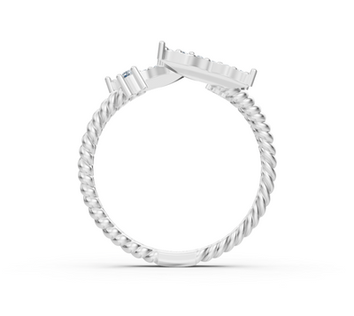 Bague Flügelpoesie en or blanc avec diamants de laboratoire étincelants