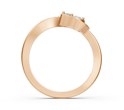 Rose gold ring with floral diamond mix in various cuts