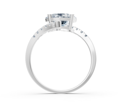 Weißgold-Ring mit laborgezüchtetem Oval- und Runddiamant – 2,22 ct