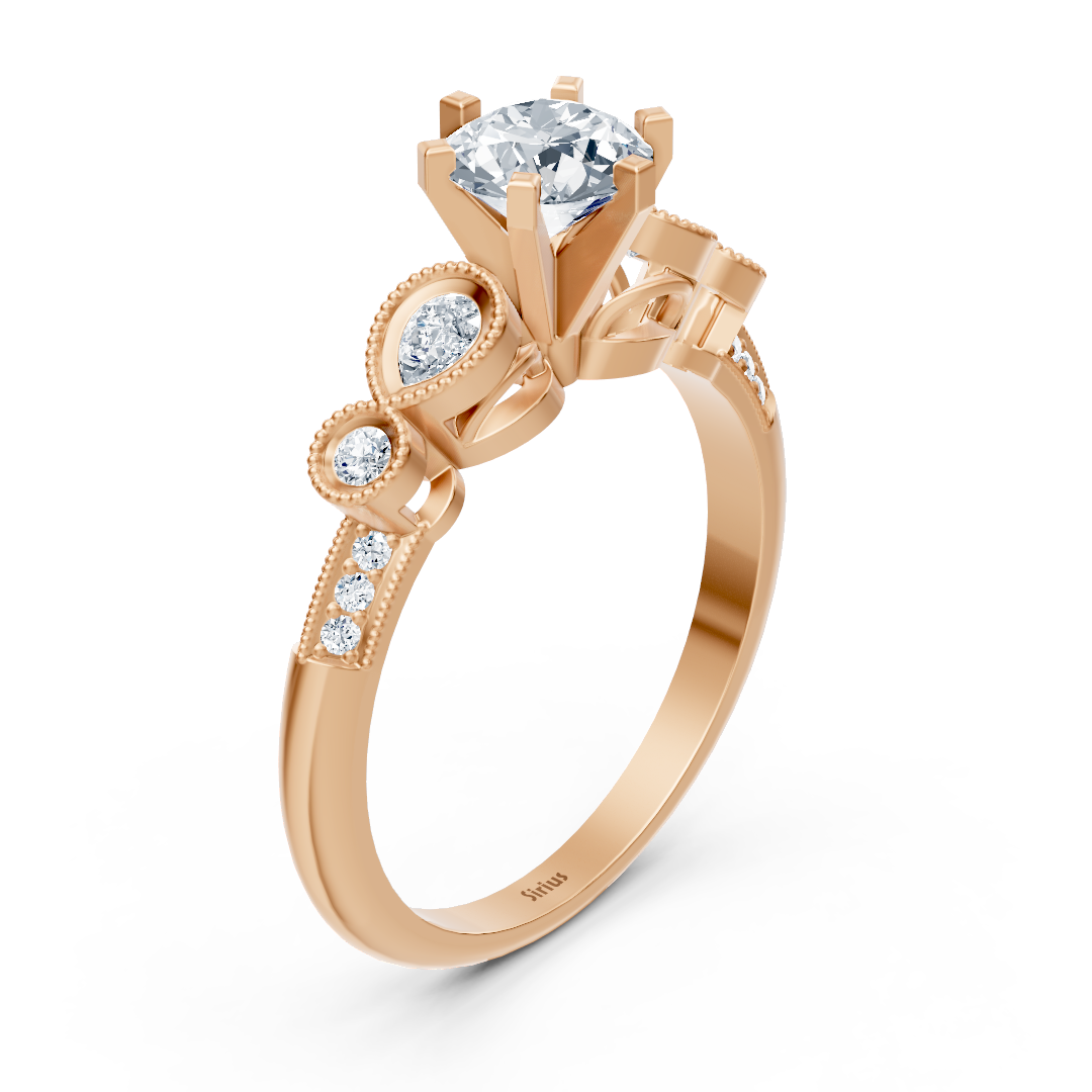 Verlobungsring Bellaria mit 1,01 ct Labordiamanten in 14K Roségold