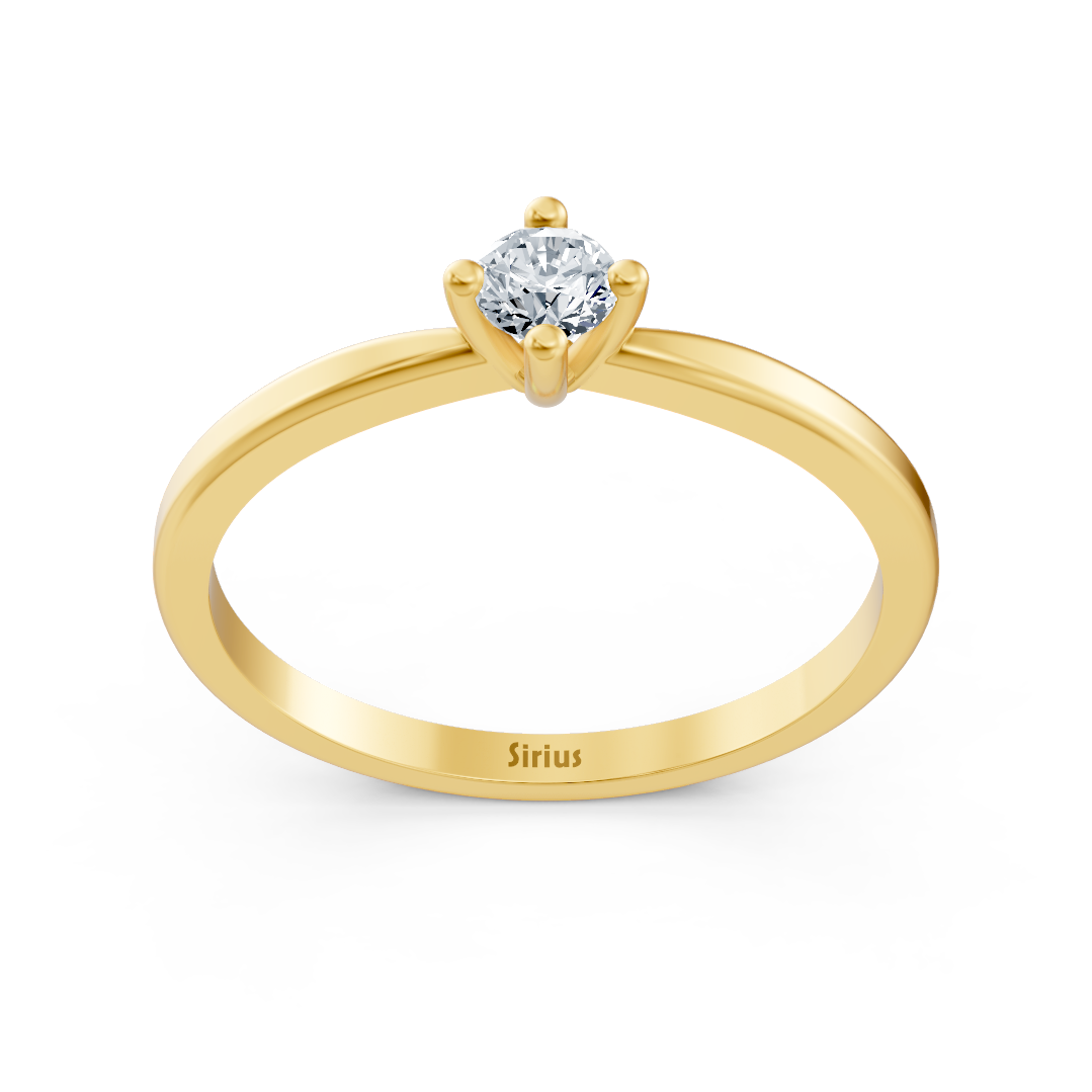 Classic solitaire ring with lab diamond in yellow gold – 77R0257