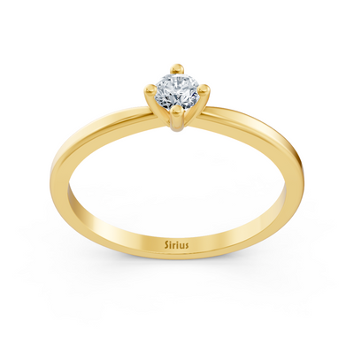 Classic solitaire ring with lab diamond in yellow gold – 77R0257