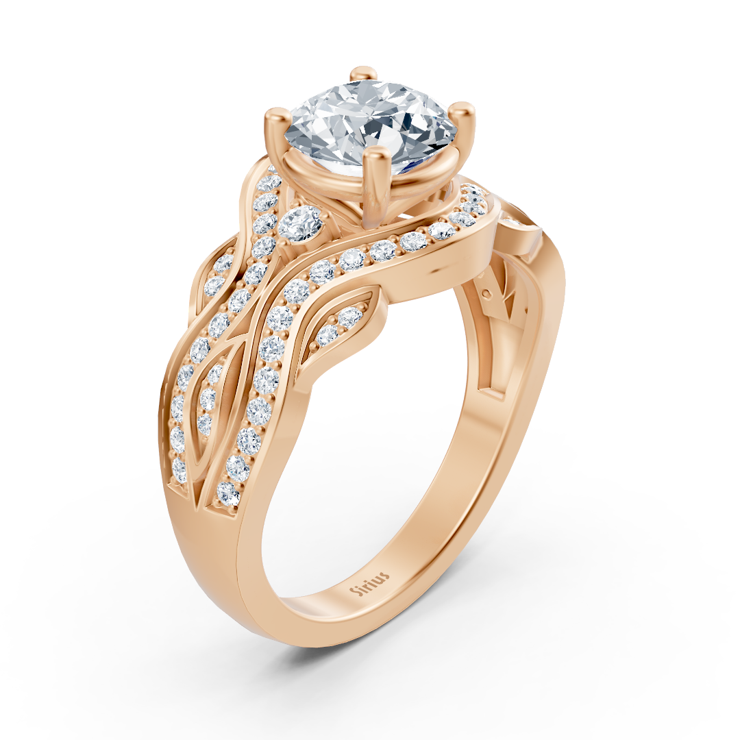 Elegant statement ring with lab-grown diamonds in Rose Gold—premium Jewelry from Rosy Lab Diamonds