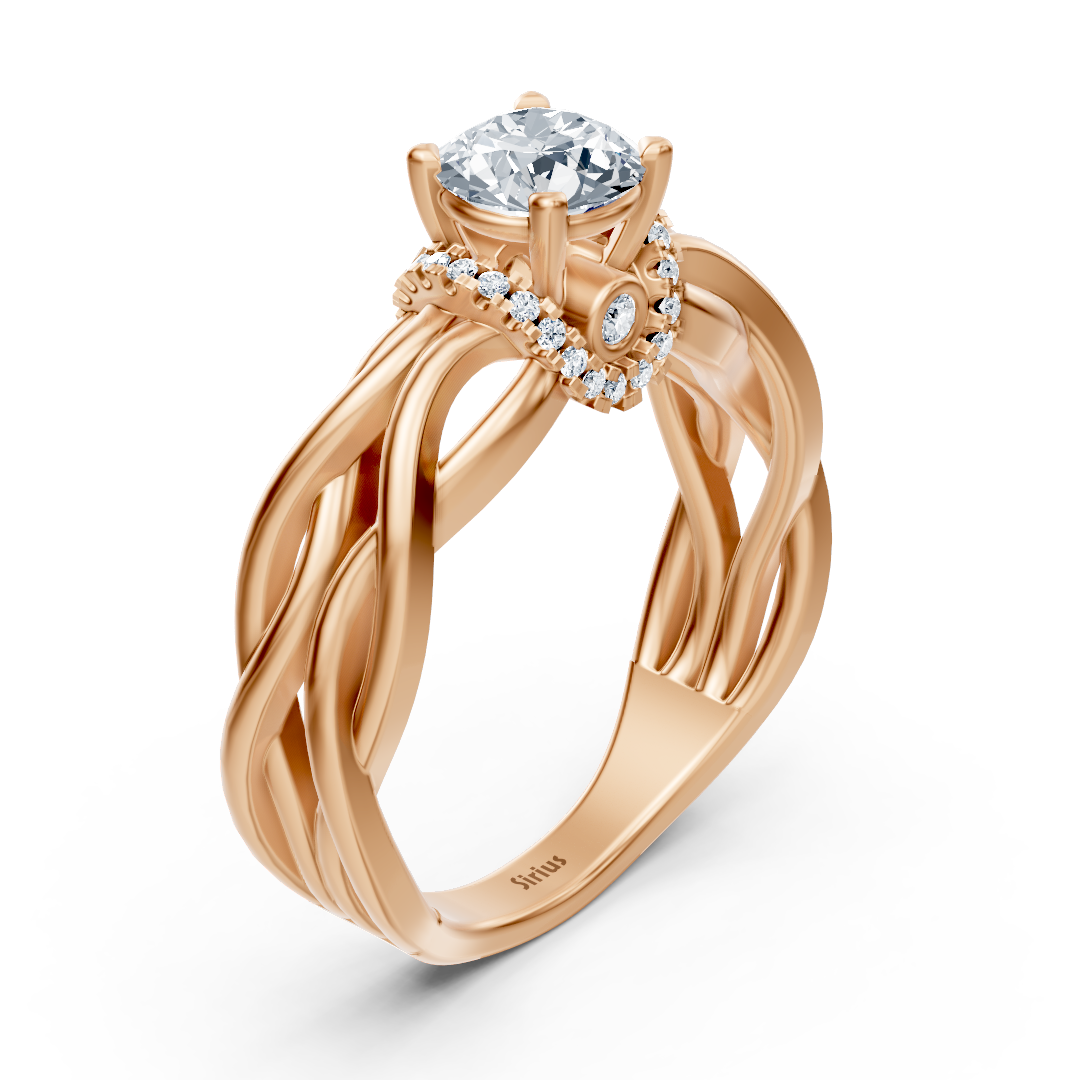 Ring mit Diamant & Labordiamanten in 14K Roségold | Rosy – hochwertiger Schmuck von Rosy Lab Diamonds