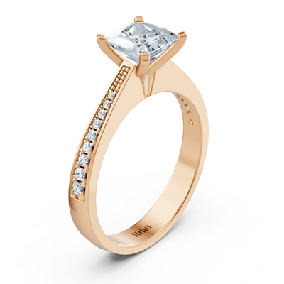Rose gold engagement ring with round cut diamonds – 0.70 ct