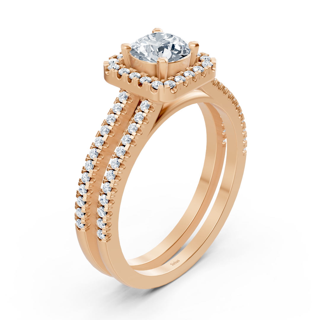 Roségold-Verlobungsring im Halo-Stil mit Runddiamanten - 0,93 ct - hochwertiger Schmuck von Rosy Lab Diamonds