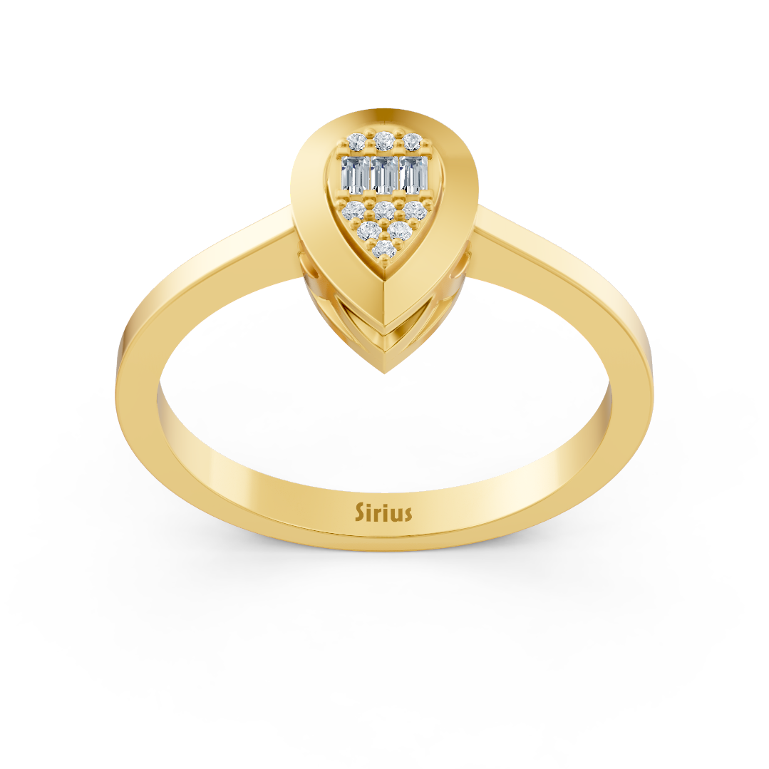 Fine ring with lab diamonds in yellow gold – 77R0259